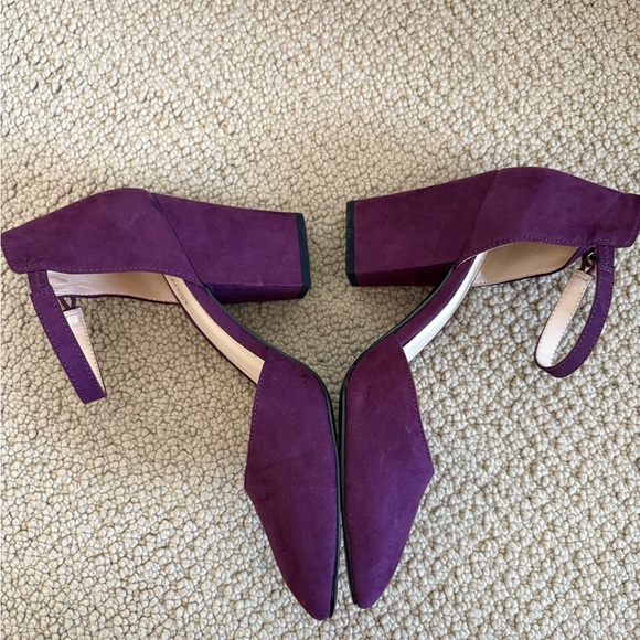 Nine West Deep Purple Suede Ankle-Strap Block Heels - Picture 4 of 4